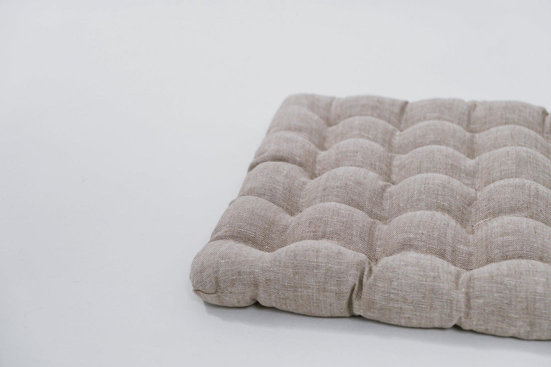 Linen Buckwheat floor cushion Zabuton Organic pillow buckwheat hulls / pillow seat/Meditation Yoga /Natural