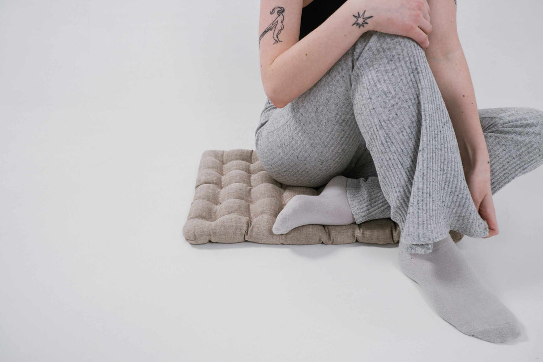 Linen Buckwheat floor cushion Zabuton Organic pillow buckwheat hulls / pillow seat/Meditation Yoga /Natural