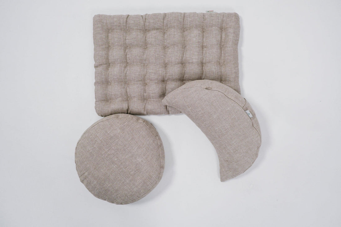 Linen Buckwheat floor cushion Zabuton Organic pillow buckwheat hulls / pillow seat/Meditation Yoga /Natural