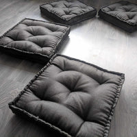 Dark grey Hemp Floor cushion with organic hemp fiber filling in linen fabric / floor pillow Pillow seat/Meditation Yoga /Natural