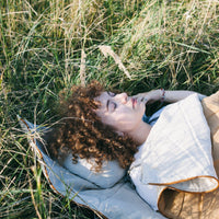 Easy Organic HEMP Sleeping bag in linen fabric- organic hemp fiber filling + linen fabric - hand made