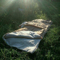 Easy Organic HEMP Sleeping bag in linen fabric- organic hemp fiber filling + linen fabric - hand made