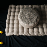 Embroidery Meditation Set Zafu & Zabuton Mandala with Buckwheat hulls Linen Floor cushions Meditation pillow Meditation cushion Meditation pouf Pillow Seat Yoga mat
