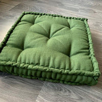 Green Hemp Floor cushion with organic hemp fiber filling in linen fabric / floor pillow Pillow seat/Meditation Yoga /Natural