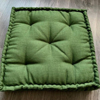 Green Hemp Floor cushion with organic hemp fiber filling in linen fabric / floor pillow Pillow seat/Meditation Yoga /Natural