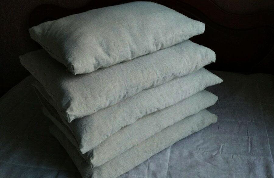 HEMP Pillow filled organic HEMP FIBER in hemp fabric with regulation height Hemp pillow