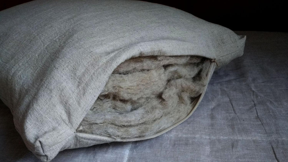 HEMP Pillow filled organic HEMP FIBER in hemp fabric with regulation height Hemp pillow