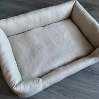 HEMP pet bed in natural non-dyed linen fabric filled organic HEMP Fiber - mat carpet - house for cats organic