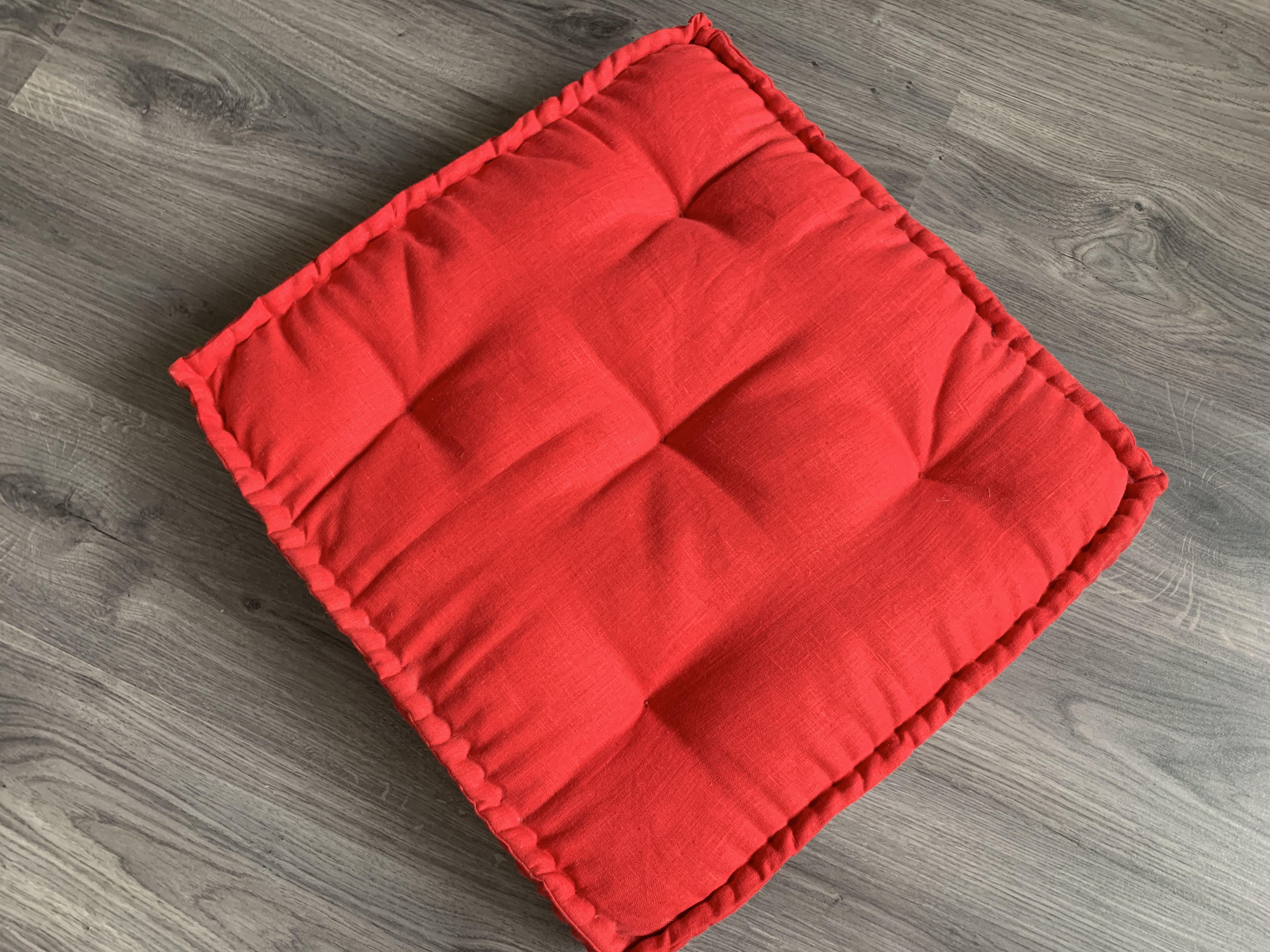 Hemp Floor cushion with organic hemp fiber filling in linen fabric / floor pillow Pillow seat/Meditation Yoga /Natural