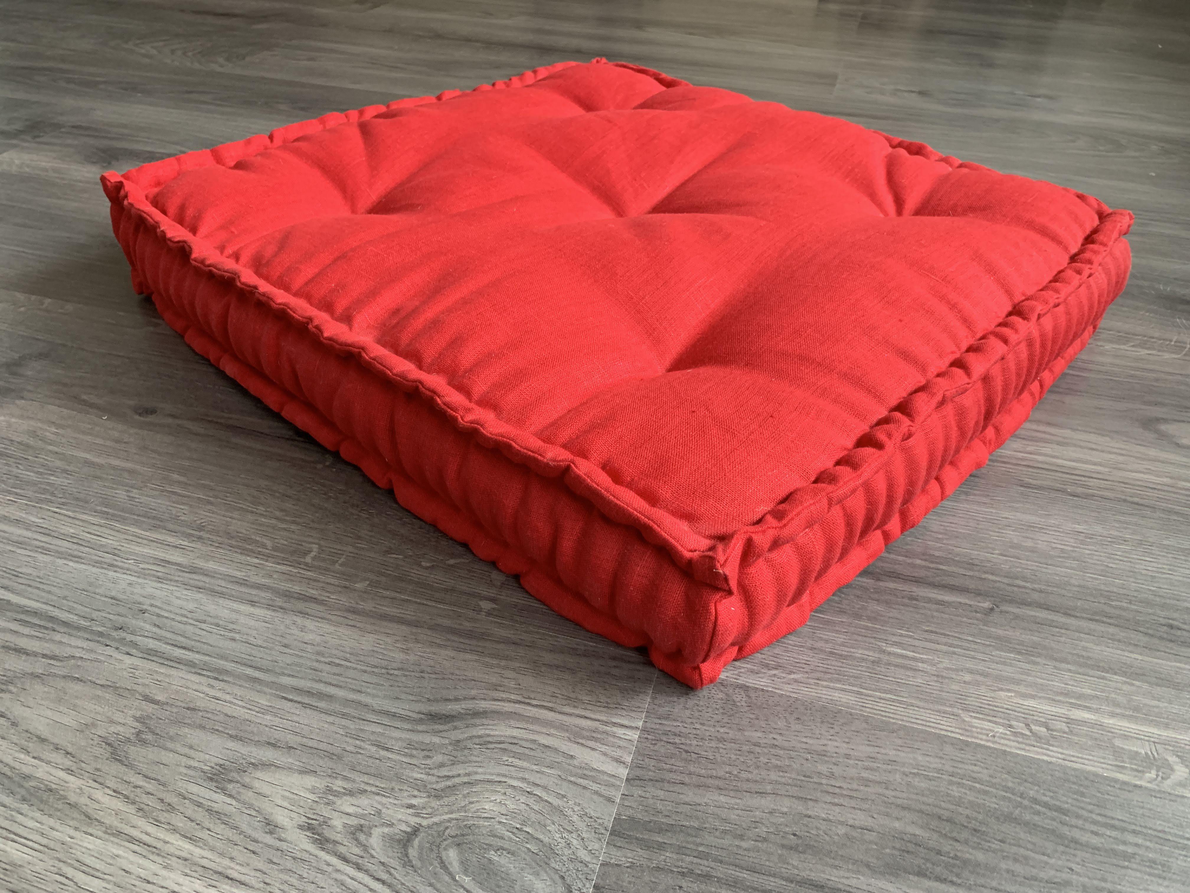 Hemp Floor cushion with organic hemp fiber filling in linen fabric / floor pillow Pillow seat/Meditation Yoga /Natural