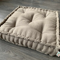 Hemp Floor cushion with organic hemp fiber filling in natural linen fabric / floor pillow / Meditation Yoga
