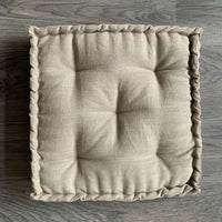 Hemp Floor cushion with organic hemp fiber filling in natural linen fabric / floor pillow / Meditation Yoga