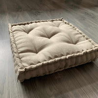 Hemp Floor cushion with organic hemp fiber filling in natural linen fabric / floor pillow / Meditation Yoga