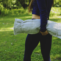 Hemp Yoga mat / Natural organic yoga mat rug/ hemp fiber in linen fabric / for Yoga studio pilates hand made/ Eco friendly