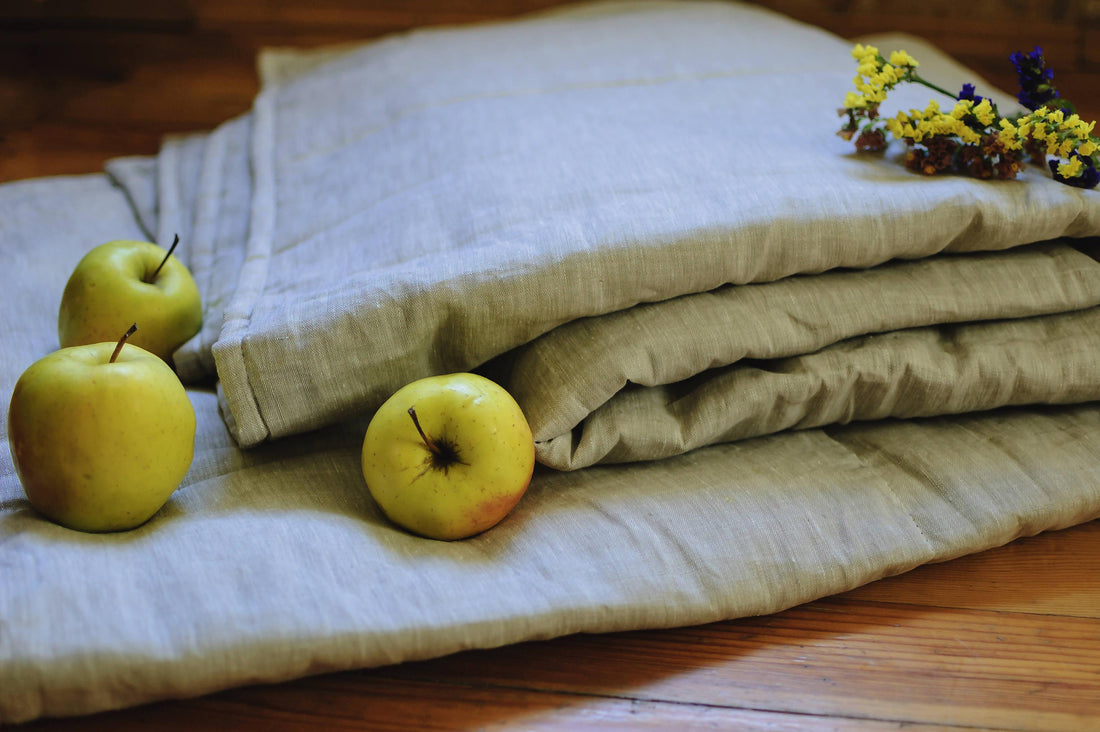 Hemp and Linen blanket quilt filler organic Hemp fiber in natural linen fabric customer sizes