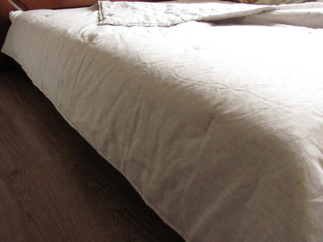 Hemp and Linen blanket quilt filler organic Hemp fiber in natural linen fabric customer sizes