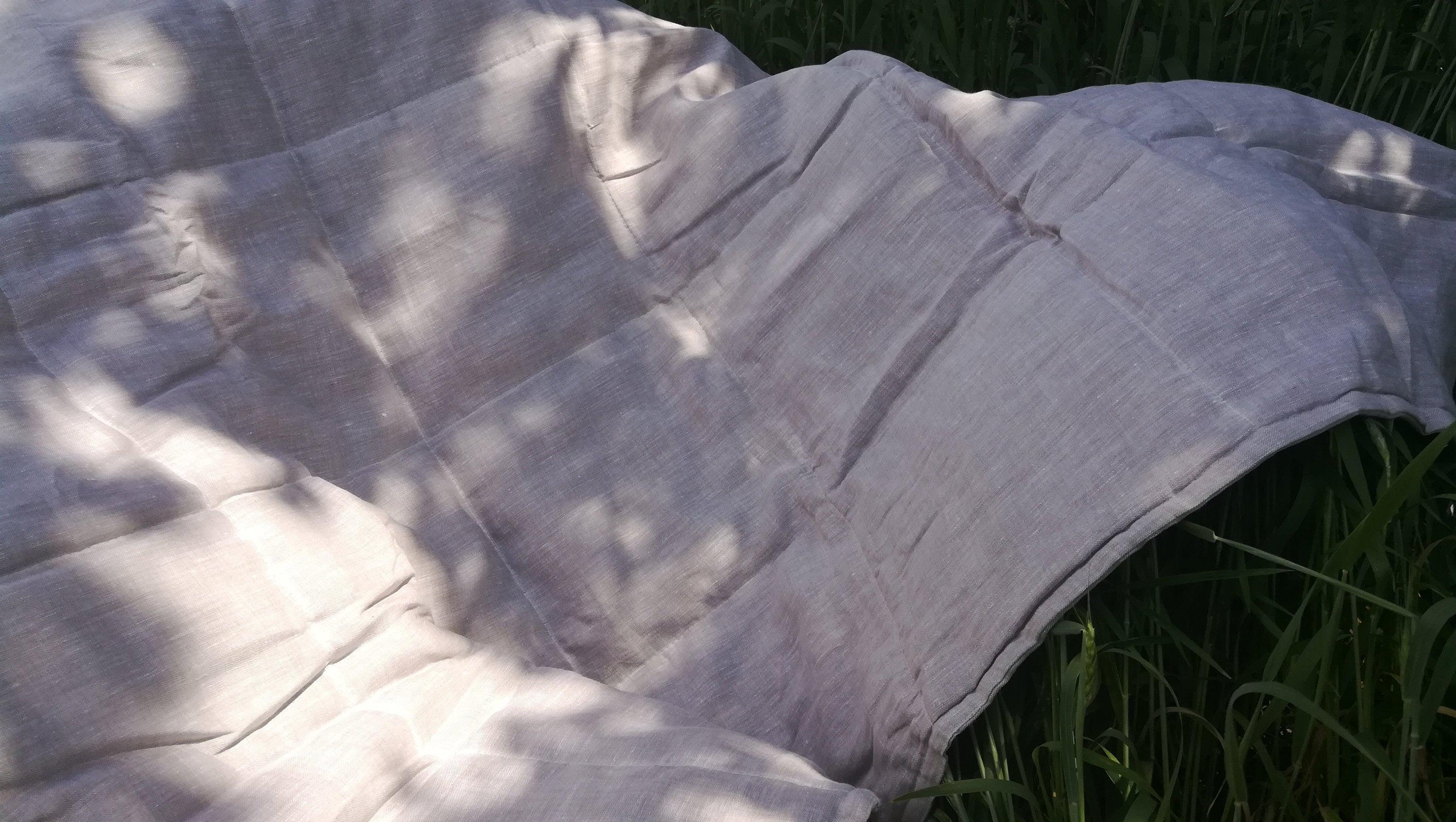 Hemp+Flax Baby Toddler blanket filled Organic HEMP FIBER in linen non-dyed fabric Kids comforter/Crib blanket/Baby Bedding/Chemical Free