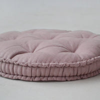 Round Hemp cushion Hemp fiber filling in linen fabric natural organic Floor cushion Meditation pillow custom made size