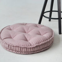 Round Hemp cushion Hemp fiber filling in linen fabric natural organic Floor cushion Meditation pillow custom made size