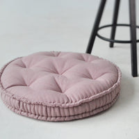 Round Hemp cushion Hemp fiber filling in linen fabric natural organic Floor cushion Meditation pillow custom made size