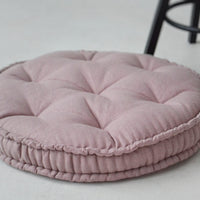Round Hemp cushion Hemp fiber filling in linen fabric natural organic Floor cushion Meditation pillow custom made size