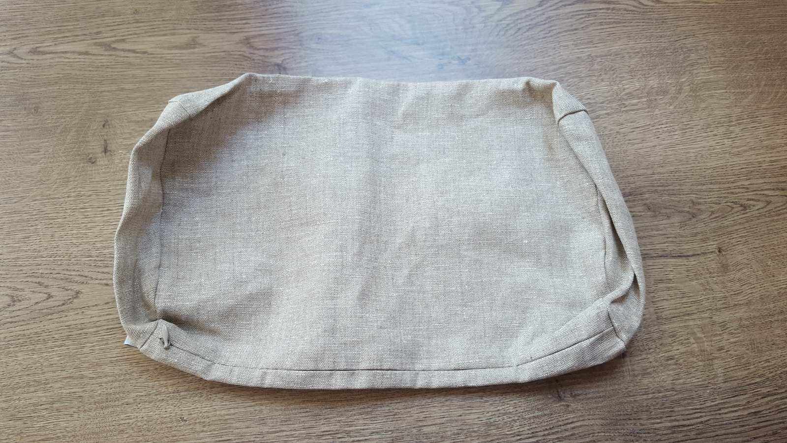 Cover for bolster natural non-dyed linen fabric without filler