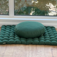 Green Meditation Set Zafu & Zabuton with Buckwheat hulls Meditation pillow Meditation cushion pouf Zen cushion Meditation Space Yoga