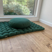 Green Meditation Set Zafu & Zabuton with Buckwheat hulls Meditation pillow Meditation cushion pouf Zen cushion Meditation Space Yoga