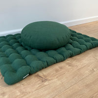 Green Meditation Set Zafu & Zabuton with Buckwheat hulls Meditation pillow Meditation cushion pouf Zen cushion Meditation Space Yoga