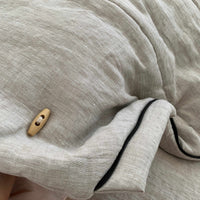 HEMP natural Sleeping bag with hood thick organic hemp fiber filling inside in linen non-dyed fabric hand made