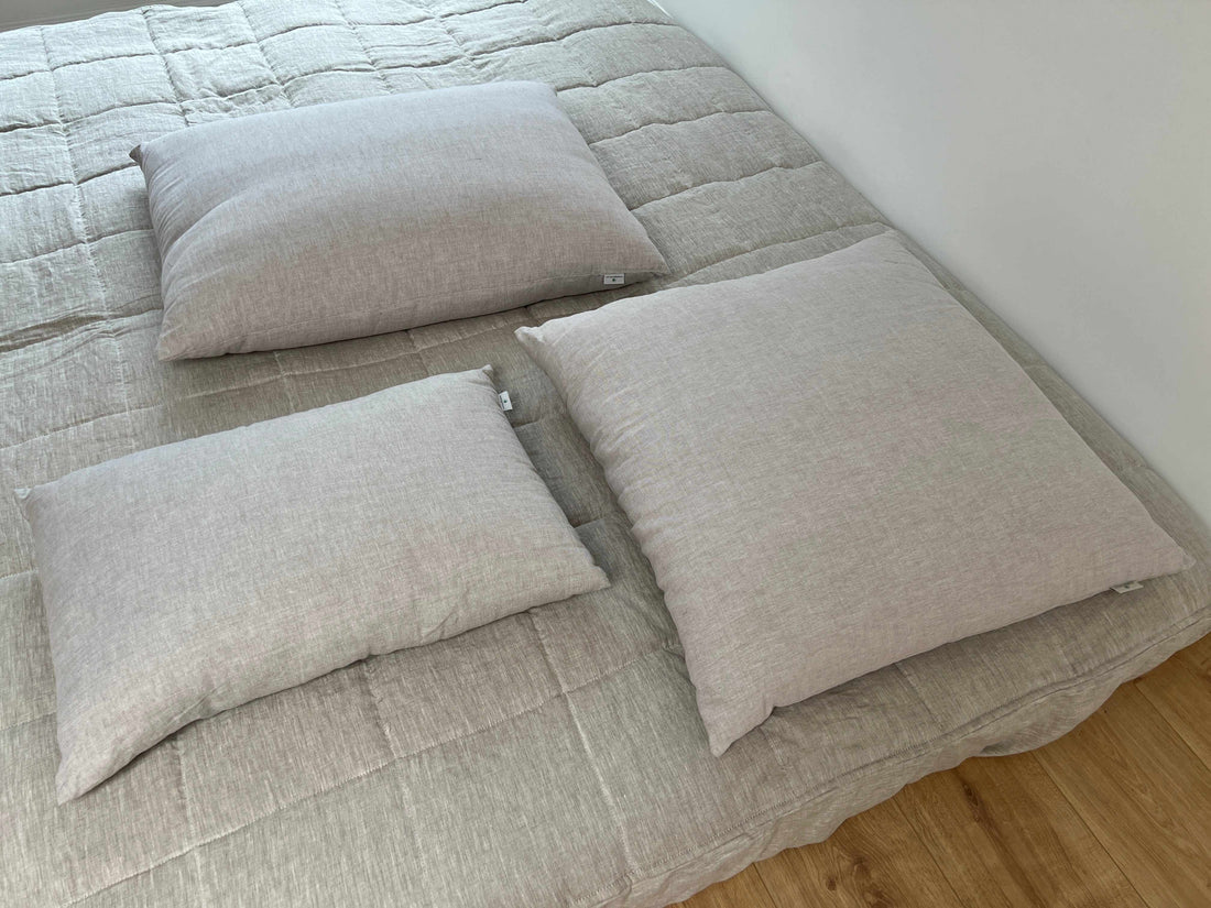 HEMP Pillow filled organic HEMP FIBER in linen fabric with regulation  height Hemp pillow