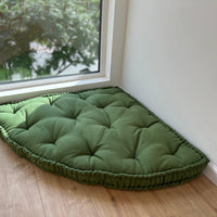 Hemp Reading nook cushion Hemp fiber in non-dyed linen fabric / Floor cushion /