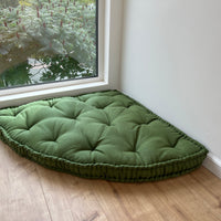 Hemp Reading nook cushion Hemp fiber in non-dyed linen fabric / Floor cushion /