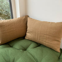 Hemp Reading nook cushion Hemp fiber in non-dyed linen fabric / Floor cushion /