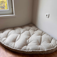 Hemp Reading nook cushion Hemp fiber in non-dyed linen fabric / Floor cushion /