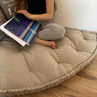 Hemp Reading nook cushion Hemp fiber in non-dyed linen fabric / Floor cushion /