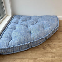 Hemp Reading nook cushion Hemp fiber in non-dyed linen fabric / Floor cushion /