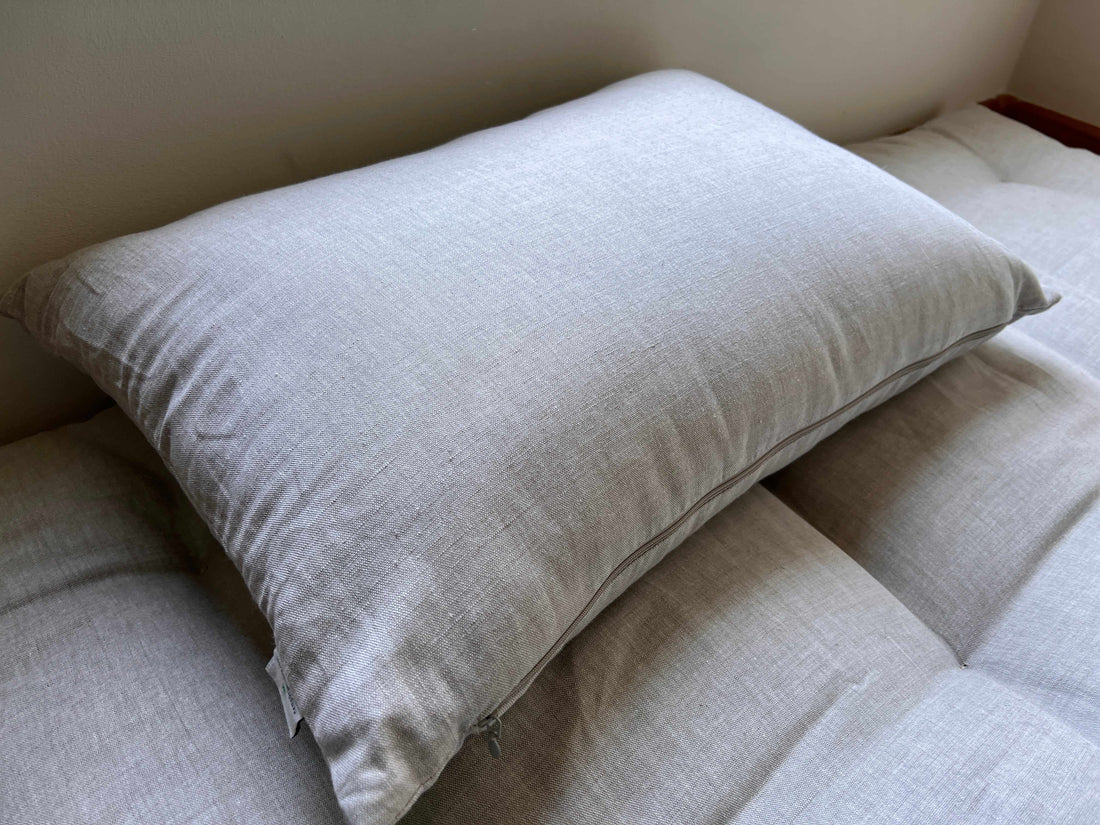 HEMP Pillow filled organic HEMP FIBER in linen fabric with regulation  height Hemp pillow