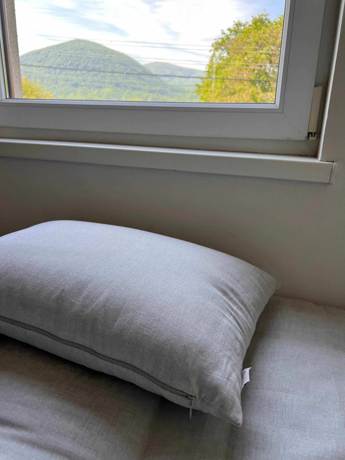 HEMP Pillow filled organic HEMP FIBER in linen fabric with regulation  height Hemp pillow