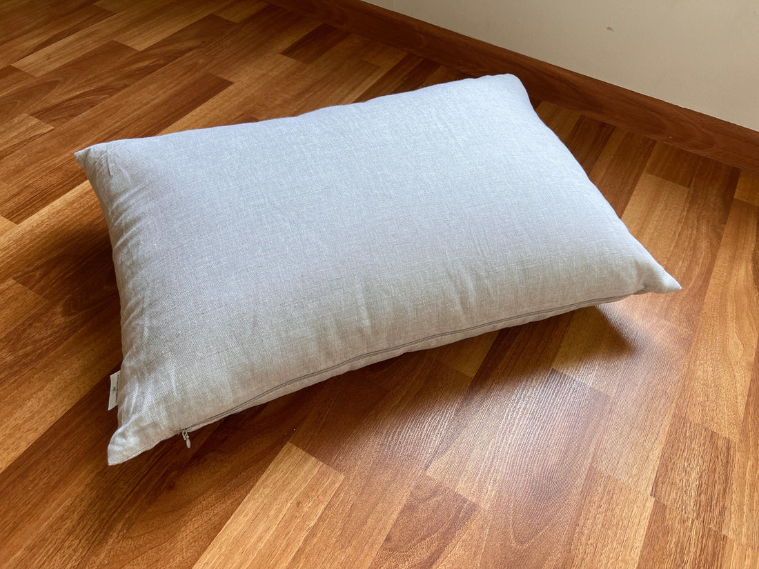 HEMP Pillow filled organic HEMP FIBER in linen fabric with regulation  height Hemp pillow