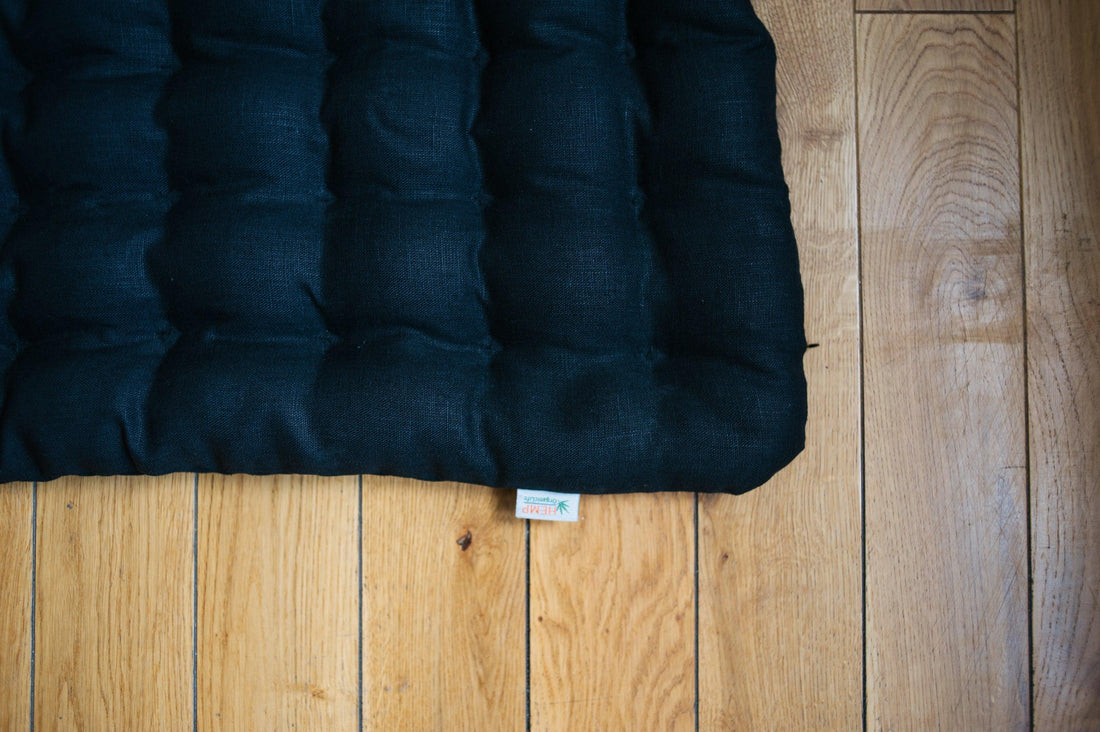 Meditation cushion set of natural Linen Zafu & Zabuton with Buckwheat hulls / for Yoga studio