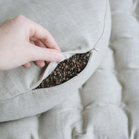 Meditation set of Zafu and Zabuton floor cushions with organic buckwheat hulls