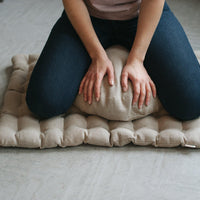 Meditation set of Zafu and Zabuton floor cushions with organic buckwheat hulls