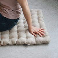Meditation set of Zafu and Zabuton floor cushions with organic buckwheat hulls
