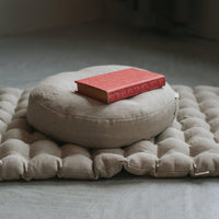 Meditation set of Zafu and Zabuton floor cushions with organic buckwheat hulls
