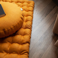 Mustard Linen Set Zafu & Zabuton Buckwheat hulls/for Yoga studio/Large floor Linen cushion Organic Meditation