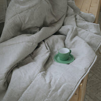 Natural HEMP Linen blanket quilt - filler organic Hemp fiber in natural linen fabric customer sizes