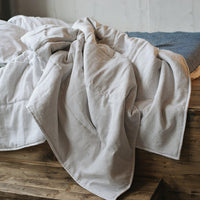 Natural HEMP Linen blanket quilt - filler organic Hemp fiber in natural linen fabric customer sizes