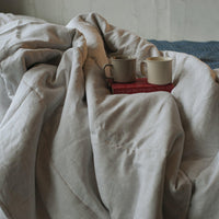 Natural HEMP Linen blanket quilt - filler organic Hemp fiber in natural linen fabric customer sizes