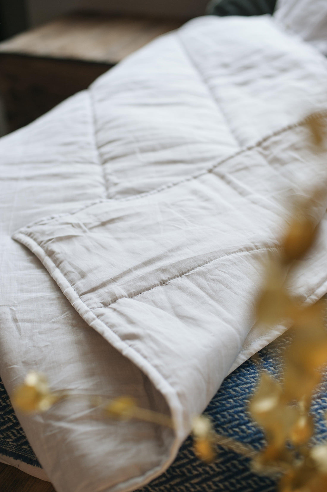 Natural HEMP Linen blanket quilt - filler organic Hemp fiber in natural linen fabric customer sizes